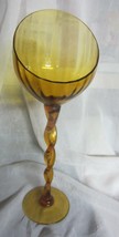 Vintage Amber  CANDY DISH Tall Twisted Stem Super unique - $66.50