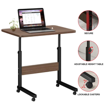 Office Height Adjustable Rolling Desk Table Laptop Home Stand Computer Cart Task - $48.37