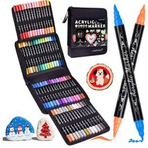 60 Colors Acrylic Paint Pens - Dual Tip Water-Resistant Markers for Craf... - $47.47