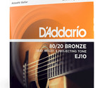 D&#39;Addario EJ10 80/20 Bronze Acoustic Guitar Strings 10-47 Extra Light - $17.99