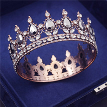 Antique  Vintage Circle Bridal Diadem Royal Queen Round Tiaras Prom Head Ornamen - £21.96 GBP