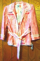 WD-NY Pink Plaid Blazer Jacket with Sequin Accents &amp; Belt Size 8 NWT$100 - $67.50