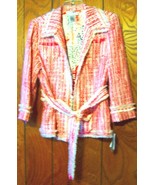 WD-NY Pink Plaid Blazer Jacket with Sequin Accents &amp; Belt Size 8 NWT$100 - £54.41 GBP