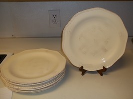 Target Home Stoneware Plates ~ Brush Strokes Ruffled Edges ~ Set of 7 ~ ... - $89.00