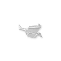 Sterling Silver 3D Origami Paper Crane Slide for Charm Bracelet or Necklace - $40.00