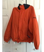 Vintage Nautica Sport Jacket Men’s Med Orange Reversible Flag 90s Fleece... - $32.38