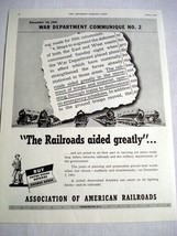 1942 WWII Ad Association of American Railroads with War Department Commu... - £7.85 GBP