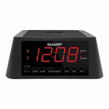 Sharp Wireless Charging Alarm Clock MagSafe Qi LED USB Port Table Clock ... - $17.81