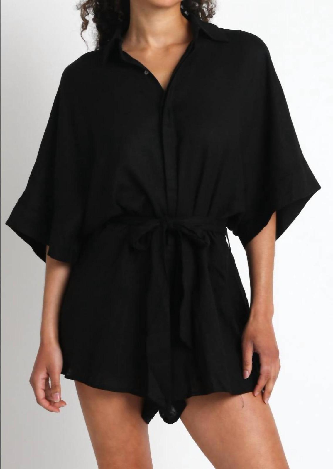 Olivaceous kristin linen romper size L - $53.46