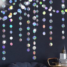 Iridescent Party Decoration Circle Garlands Hanging Streamer Backdrop Kids Unico - £15.73 GBP