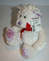 Caltoy Valentines Hearts Teddy Bear 7&quot; Kohls Stuffed Animal Plush White ... - £8.37 GBP