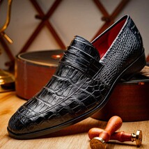 Matteo Genuine Alligator Slip-On Loafer Black image 10