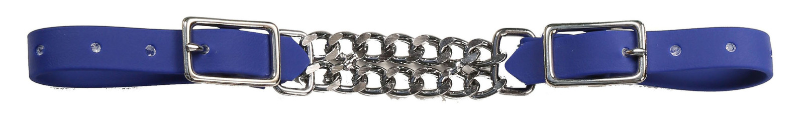 Horse PU Vegan Leather Beta Tack Curb w/ Nickle Plated Double Chain Teal - $12.86