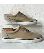 Sperry Top-Sider Tan Canvas Laceless Slip-On Sneakers Plaid Trim Men&#39;s 9.5 - $704.41 MXN