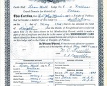 Supreme Lodge Knights of Pythias 1948 Membership Card Dallas Texas - $29.67