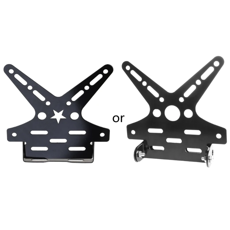 2023 New New Black Motorcycle Adjustable License Plate Holder Mount Tail Rear ck - £65.99 GBP