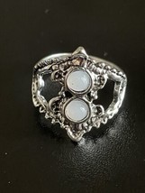 Opal Stones S925 Silver Woman Ring Size 6 - £11.87 GBP