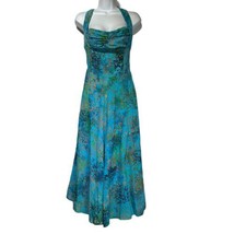 Bali Batik Vintage 90s Halter long maxi Dress Size L - £39.77 GBP
