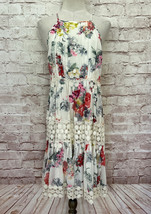 Anthropologie Ranna Gill Kalila Floral Shift Dress Size S Halter Crochet Lace - £53.65 GBP