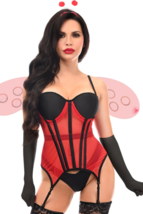 Sexy Ladybug Lingerie 4pc Costume Set, Red / Black Costume | DC - £62.84 GBP