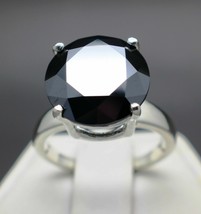 4.20 Ct Simulated Black Diamond Engagement Ring 14K White Gold Over For Women&#39;s - £71.63 GBP