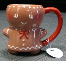 Gingerbread Stoneware Girl Hot Cocoa Coffee Chocolate Mug Christmas Holiday New - £20.08 GBP