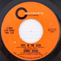 Dennis Regor &amp; The Paulette Sisters – Toys In The Attic 1963 45rpm Record C-904 - £4.26 GBP