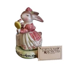 Vintage Avon Precious Moments Miss Bunny Figurine Ready For An Avon Day ... - £8.44 GBP