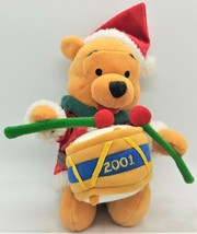 Winnie the Pooh by Disney Store Christmas Santa Drummer Plush Doll  2001... - $4.95