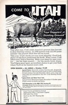 1957 Print Ad Utah Happiest Hunting Ground Buck Deer Tourist Council - $10.77