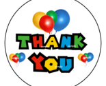 12 Super Mario Thank You Birthday Party Stickers, favors, labels, gift t... - £9.73 GBP