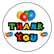 12 Super Mario Thank You Birthday Party Stickers, favors, labels, gift tags,2.5&quot; - £9.50 GBP