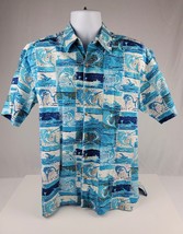 Kahala John Severson Men&#39;s Hawaiian Aloha Shirt Medium 100% Cotton Blue ... - £22.78 GBP