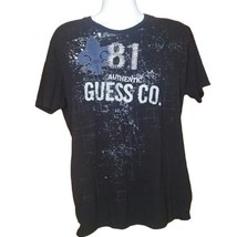 Guess Vintage Distressed Y2K Black T Shirt Mens Size Xxl - £15.50 GBP