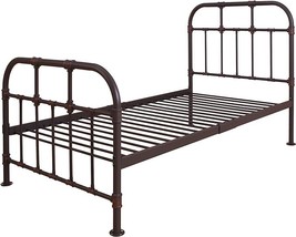 Benjara Industrial Style Metal Twin Size Bed with Pipe Inspired Frame, B... - £507.55 GBP