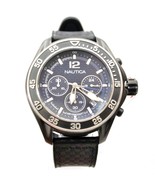 NEW Nautica NMD NAD25506G Blue Dial Chronograph Black Band Men Watch  - $153.43