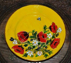 Decorative Plate Hand Made Hand Painted Ceramic &quot;Poppies&quot;. Signed - £22.07 GBP