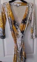 Diane von Furstenberg Sz.4 New Julian Two Mini Silk Splatter Surplice Wrap Dress - £43.70 GBP