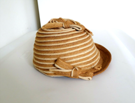 Vintage Antique Vogue Hat by Garfunkel Bee Hive Style Woven Straw w/Labels - £30.45 GBP