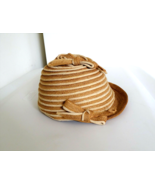 Vintage Antique Vogue Hat by Garfunkel Bee Hive Style Woven Straw w/Labels - £30.55 GBP
