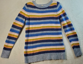 LOFT Sweater Womens Small Multi Striped Knit Acrylic Round Neck Raglan Sleeve - £15.42 GBP