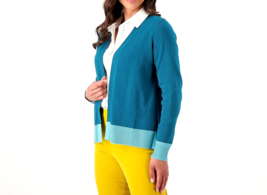 Isaac Mizrahi Cardigan Sweater - Spruce, Large - £21.70 GBP