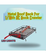 RC Rock Crawler Metal Roof Rack (BLK) W/ 4LED Lights Axial 1:10 SCX10 II... - £19.07 GBP