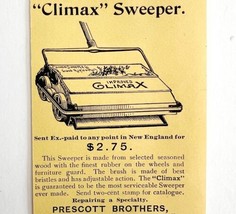 Prescott Brothers Climax Sweeper 1894 Advertisement Victorian Vacuum ADBN1i - £11.20 GBP