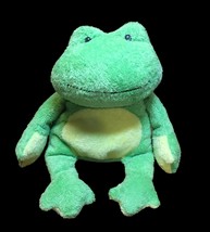 Ty Pluffies Ponds the Frog Green &amp; Yellow Plush 2007 Pluffy-RARE Stitched eyes - £30.50 GBP