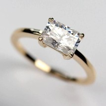 2 Ct Radiant Simulated Diamond Engagement 14k Yellow Gold Plated Solitaire Ring - £42.19 GBP