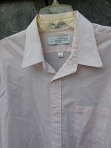 Editions By Van Heusen Fitted Men&#39;s Dress Shirt Pink Long Sleeves Size 17 - £9.54 GBP