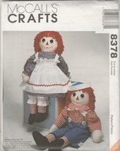 McCall&#39;s 8378 Crafts Sewing Pattern Stuffed Raggedy Ann and Andy Doll w/ Clothes - $39.60