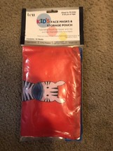 NEW Fun, Bright Kids Face Mask Storage Case includes 10 masks Nylon Pouch - $7.50