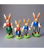 Vintage Wendt Kuhn Erzgebirge German Family Bunny Rabbits 4pc Lot  - $247.50